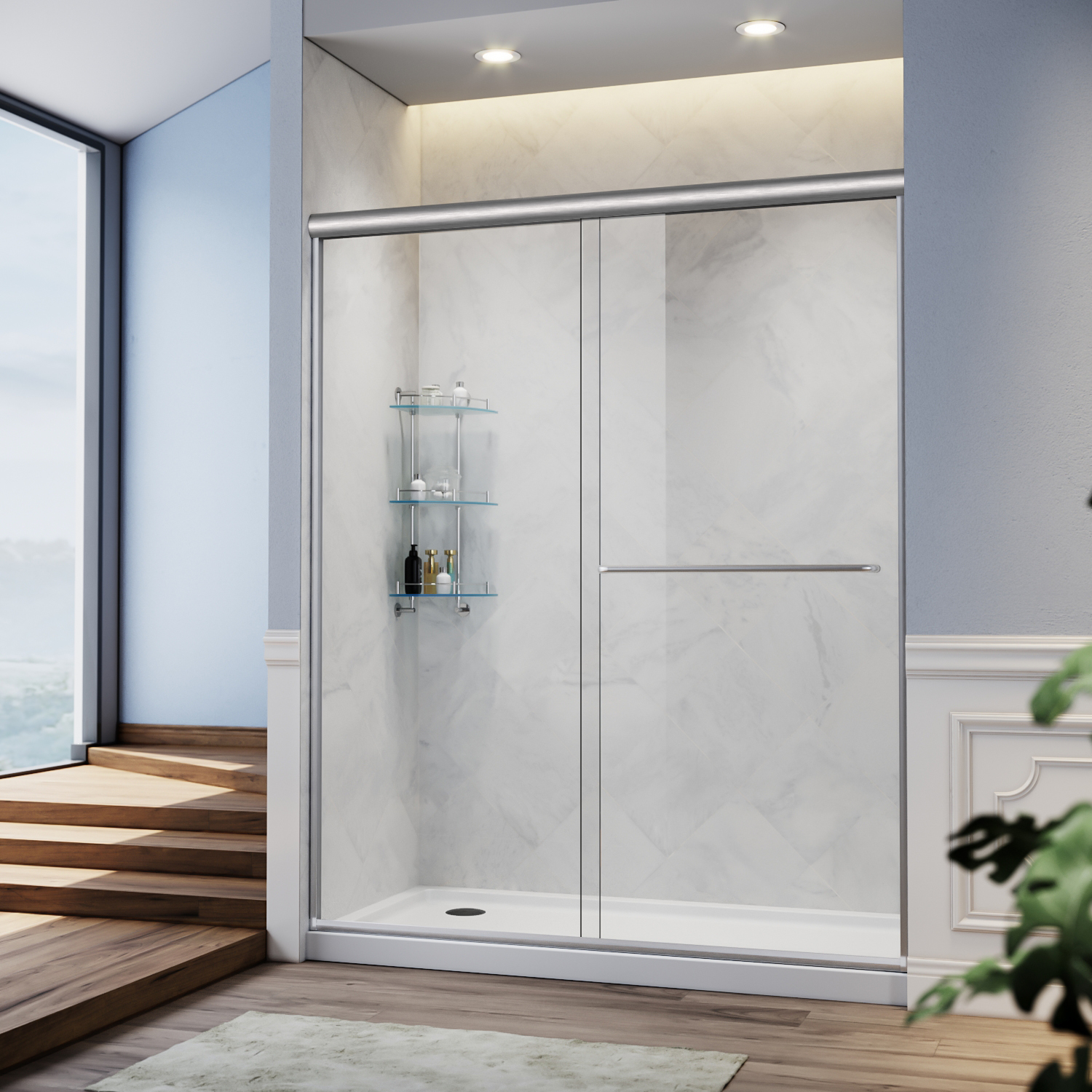 Frameless 2 Sliding Shower Door 